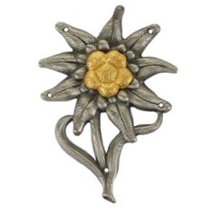 M43 Edelweiss Cap Badge (Officer) - Aged